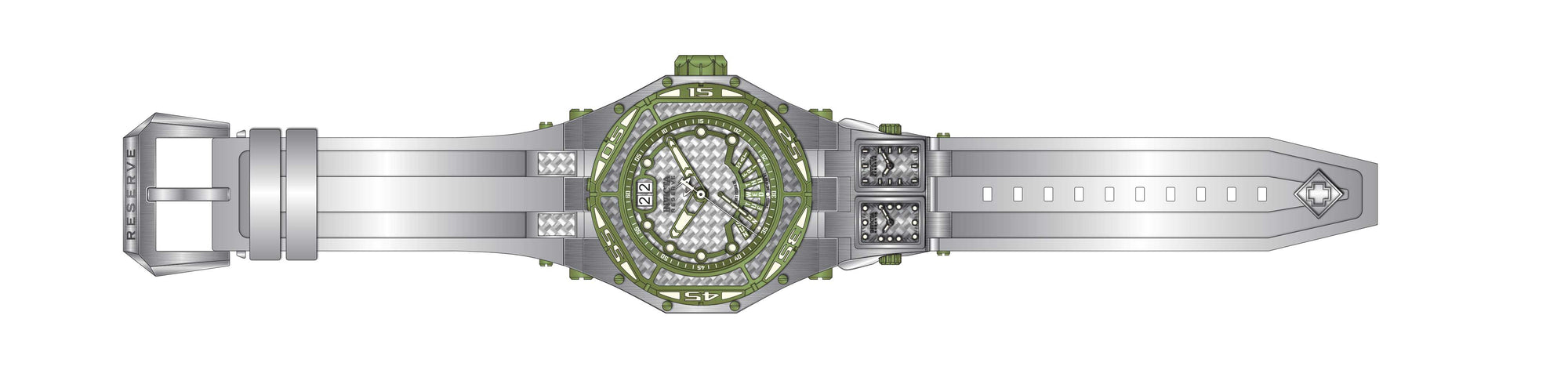 Band For Invicta Carbon Hawk 38904