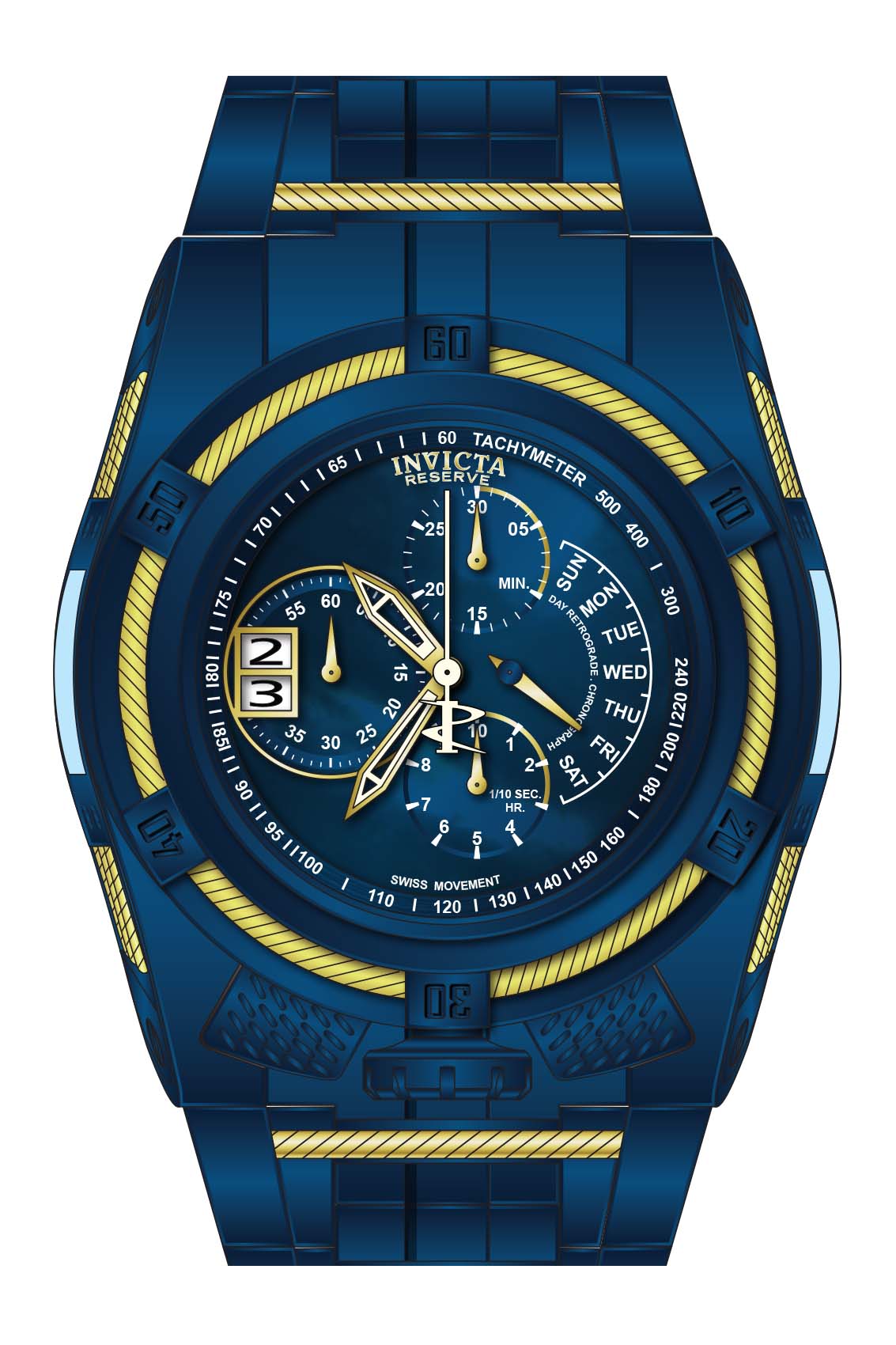 Band for Invicta Reserve Bolt Zeus Men Blue Label 34164 Invicta