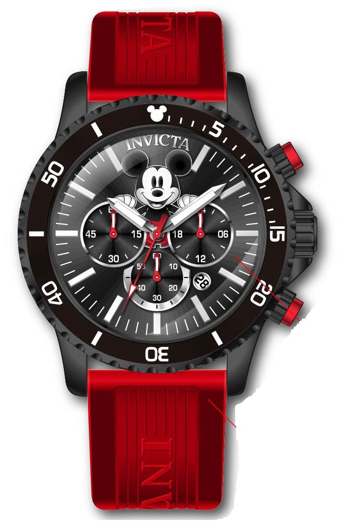 Invicta Mickey Mouse Limited Ed. Watch outlet Black/Red Silicone 40mm