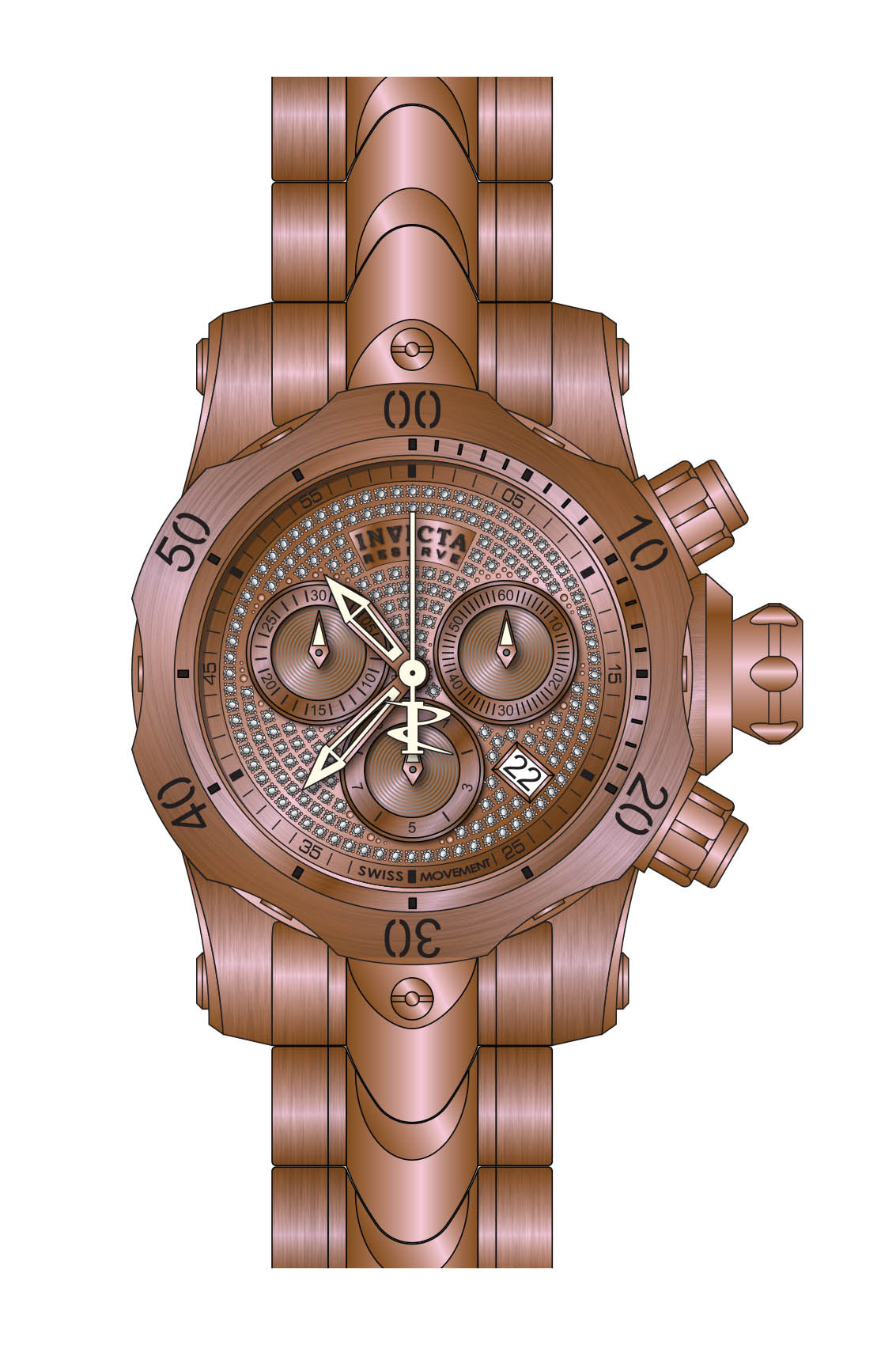 Invicta reserve venom online rose gold