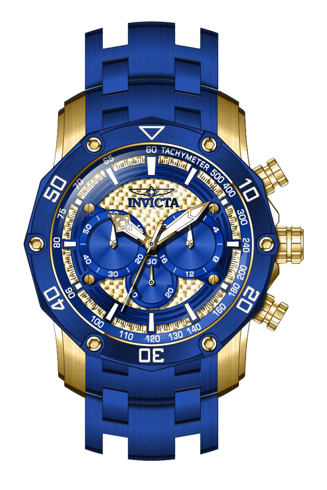 Invicta pro diver blue hot sale gold