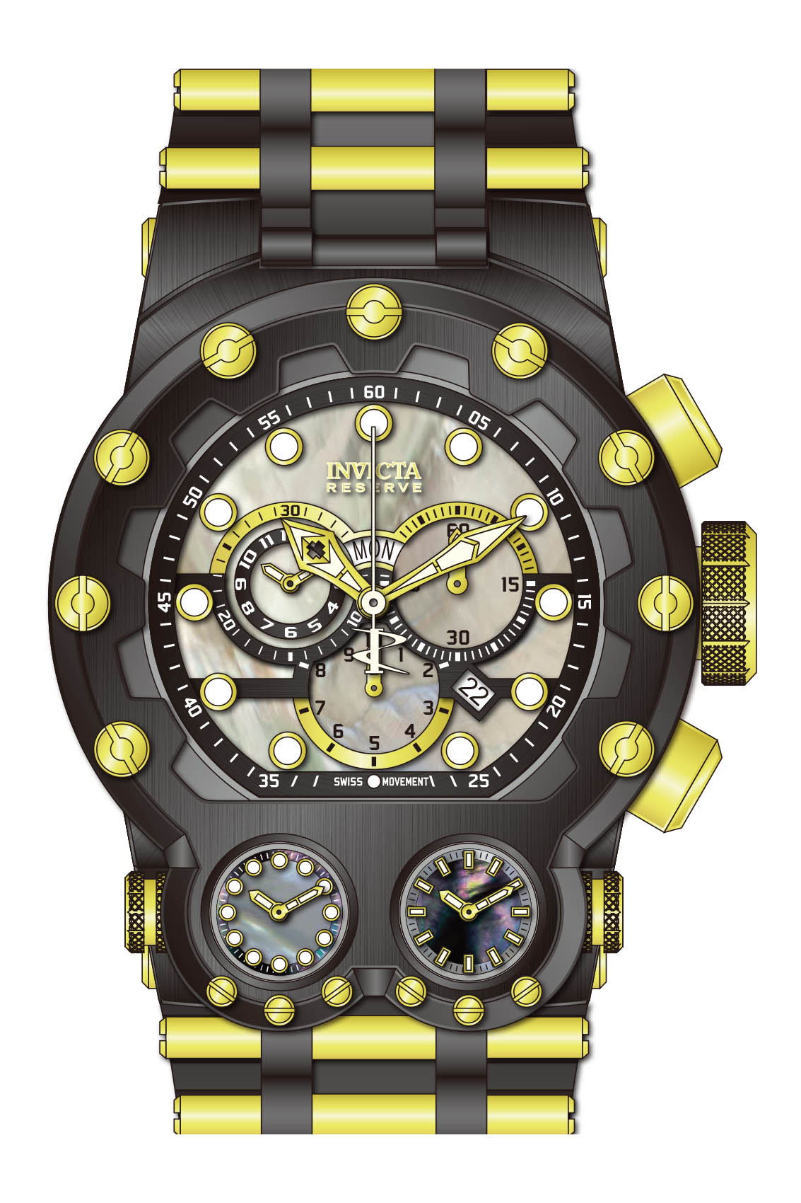 Invicta reserve sale black and gold